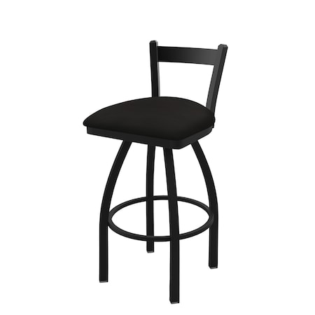 Holland Bar Stool Co 25" Low Back Swivel Counter Stool, Black Wrinkle, Canter Espresso Seat 82125BW003